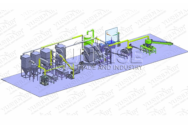 Lithium battery recycling process flow chart.
